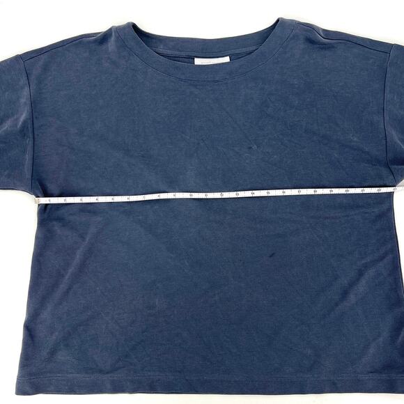 J. Jill Purejill Steel Blue Sand-Washed Tencel ¾ Sleeve Pullover Size M - Picture 3 of 8